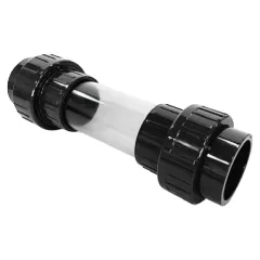 Plastica PVC Clear Sight Glass with Unions 90mm