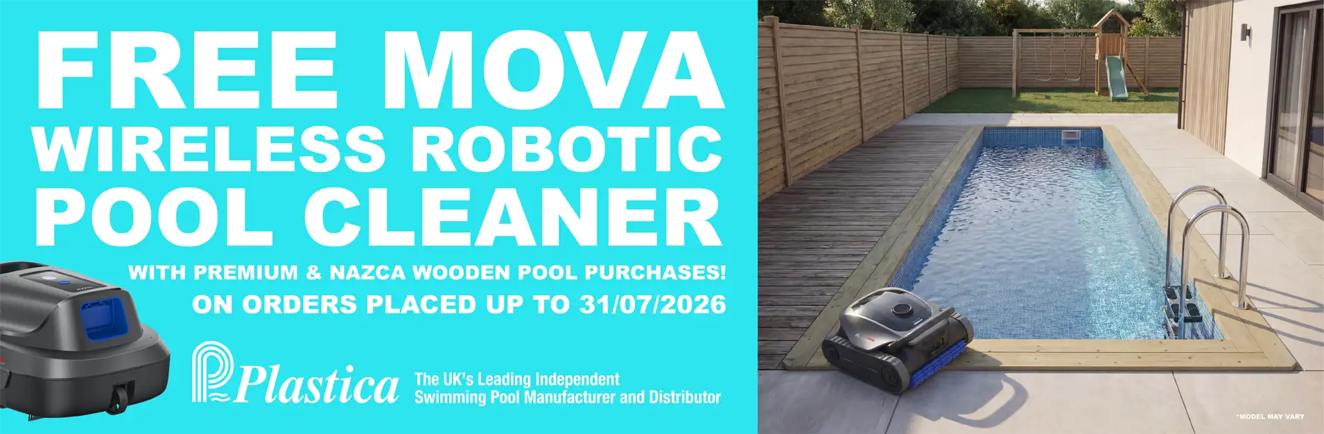 Free Mova Cleaner with selected Wooden Pools
